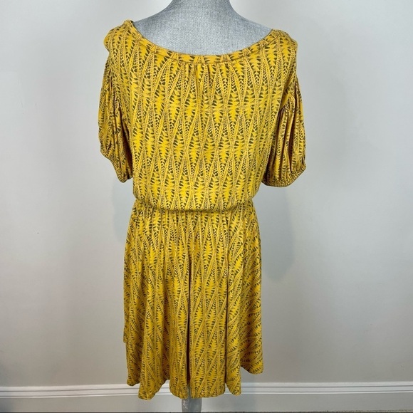 Daily Ritual Dress size XS Yellow Grey Print - Picture 4 of 6